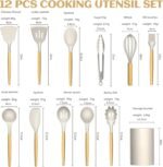 Silicone Cooking Utensils Set For Kitchen, Spoons Spatula Spatulas Accessories, Baking Heat Resistant Cookware De Home, Rubber New Apartment Decor, Plastic Nonstick Turner Tool (white) - Image 3