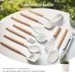 Silicone Cooking Utensils Set For Kitchen, Spoons Spatula Spatulas Accessories, Baking Heat Resistant Cookware De Home, Rubber New Apartment Decor, Plastic Nonstick Turner Tool (white) - Image 4
