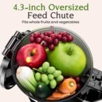 Anybear Cold Press Juicer 200W Masticating Slow Juicer 4.3" Large Feed Chute Fit Whole Fruits Vegetables | Upgraded Auger | Tritan Material | BPA Free | Juice Recipes (Silver) - Image 5
