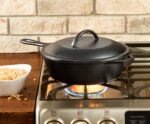 Lodge 3 Quart Pre-Seasoned Cast Iron Deep Skillet with Lid - Image 3