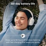 Sennheiser ACCENTUM Wireless Bluetooth Headphones – Hybrid ANC Noise Cancelling, 50‑Hour Battery, Lightweight Over‑Ear Design, Clear Calls, Travel & Work Headset, White - Image 3