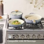 CAROTE 17Pcs Titanium Cookware Set, Pots and Pans Set Non Stick, Kitchen Cooking Set with Detachable Handle, Non Toxic Induction Cookware, Dishwasher/Oven Safe - Image 6