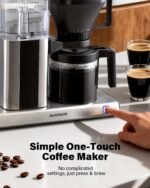 SHARDOR 8-Cup Drip Coffee Maker with Reusable Filter and Glass Coffee Pot，Black and Sliver - Image 4