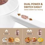 Bear Hot Pot Electric, 2L Multifunctional Portable Cooking Pot, 1000W Rapid Noodles Electric, Non-Stick Frying Pans for Steak, Egg, Ramen, Oatmeal With Dual Power Adjustment - Image 3