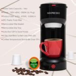Mixpresso 2-in-1 Coffee Maker – Single Serve & Ground Coffee Brewer, Compact Personal Coffee Machine for Pods & Loose Grounds, Quick Brew 14 oz Portable Small Coffee Maker, Black - Image 4