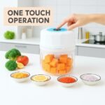 Electric Garlic Chopper, 250ML Portable Cordless Mini Food Processor, USB Rechargeable Vegetable Chopper Blender for Nuts Chili Onion Minced Meat Baby Food and Spices, BPA-Free (White) - Image 5