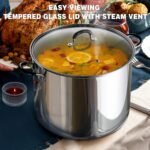 Cook N Home Stockpot Sauce Pot Casserole Pan Saucier Induction Pot With Lid Professional Stainless Steel 5 Quart, Dishwasher Safe With Stay-Cool Handles, Silver - Image 4