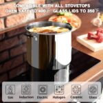 Cook N Home Stockpot Sauce Pot Casserole Pan Saucier Induction Pot With Lid Professional Stainless Steel 5 Quart, Dishwasher Safe With Stay-Cool Handles, Silver - Image 5