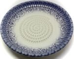 All-in-one Premium Ceramic Garlic Grater Plate 4-Piece Set - Purple Embossed Design and Style - For Garlic, Ginger, Chocolate, and more! - Comes with 5.25" Plate, Peeler, Brush, and Stand - Image 3