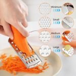 4 PCS Cheese Grater,Stainless Steel Cheese Shredder,Lemon Vegetable Slicer Food Shredde for Kitchen Gadgets(4-sided) - Image 4