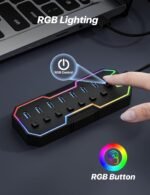 ZIUMIER USB 3.0 Hub,7 Ports USB Expander with RGB LED Strip,USB Hub for Laptop,Individual LED On/Off Switches for Mac, PC, Desktop, Flash Drive, Mobile HDD - Image 4