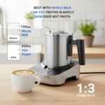 4-in-1 Electric Milk Frother and Steamer, 400ml(13.5oz) Stainless Steel Pitcher with Auto Shut-Off, Hot & Cold Foam Maker and Milk Warmer for Lattes, Cappuccinos, Macchiato, Dishwasher Safe - Image 3