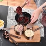 Smithcraft Copper Measuring Cups and Spoons Set, Metric & US Stainless Steel 5 Measuring Cups and 6 Measuring Spoons for Baking & Kitchen - Image 3