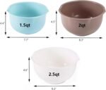 Nesting Plastic Mixing Bowls, Set Of 3, 1.5 quart, 2 quart, 2.5quart, Nesting Bowls with Non Slip Base and Easy Pour Spout, Dishwasher Safe - Image 3