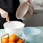 Nesting Plastic Mixing Bowls, Set Of 3, 1.5 quart, 2 quart, 2.5quart, Nesting Bowls with Non Slip Base and Easy Pour Spout, Dishwasher Safe - Image 4