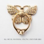 [2 Packs] Butterfly Glitter Bling Bling Phone Ring Holder, Sparkle Phone Ring Grip Artificial Diamond Stand,Rhinestone Cell Finger Ring for Phones,Pad - Image 3