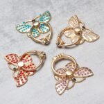 [2 Packs] Butterfly Glitter Bling Bling Phone Ring Holder, Sparkle Phone Ring Grip Artificial Diamond Stand,Rhinestone Cell Finger Ring for Phones,Pad - Image 8