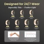 Enamel Craft Smart Ring for Women & Men - No Subscription Fee Fitness Tracker with Sleep Tracking, Heart Rate, SpO2 - IP68 Waterproof for iPhone Android - Activity Tracker, Remote Camera (10) - Image 3
