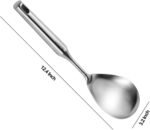Cooking Spoon,304 Stainless Steel Large Serving Spoons,Silver/12.6Inch - Image 3