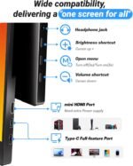 Ingnok Portable Monitor, Ultra Slim 15.6 Inch FHD IPS Laptop Screen Extender with Adjustable Stand, USB C Compatible, Ideal for Travel and Office - Image 4