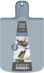 Joseph Joseph Chop2Pot Plus Foldable Plastic Cutting Boards, Easy Grip Handle, Non Slip Feet, Blue - Image 3