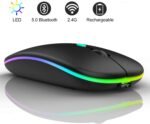 COO Wireless Mouse, LED Slim Bluetooth Mouse with 3 Adjustable DPI, Silent, Rechargeable, Dual Mode(Bluetooth 5.1 and 2.4G Wireless) for iPad OS 13, MacBook, Laptop, Mac OS 10.10 - Image 3