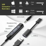 Wantek USB Computer Headset with Microphone for Laptop PC,3.5mm Wired Stereo Call Center Headset with Microphone Noise Cancelling, Corded Desktop Headphones with Mic & Mute - Image 4