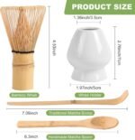Matcha Whisk Set (4pcs, Bamboo, White) - Image 3