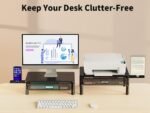 Zimilar Monitor Stand Riser with Metal Mesh Drawer, Height Adjustable with Phone Holder for Computer, Laptop, Printer, Notebook, Computer Monitor Stand with Storage - Image 3