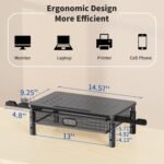 Zimilar Monitor Stand Riser with Metal Mesh Drawer, Height Adjustable with Phone Holder for Computer, Laptop, Printer, Notebook, Computer Monitor Stand with Storage - Image 5