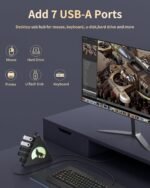 7-Port USB 3.0 Hub, Vertical USB Hub Splitter with RGB Lighting,5Gbps High-Speed Data Transfer and 2FT Extension Cable, Compatible with PC, MacBook, Laptop, PS5, Xbox, Flash Drive, Printer - Image 4