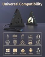 7-Port USB 3.0 Hub, Vertical USB Hub Splitter with RGB Lighting,5Gbps High-Speed Data Transfer and 2FT Extension Cable, Compatible with PC, MacBook, Laptop, PS5, Xbox, Flash Drive, Printer - Image 5