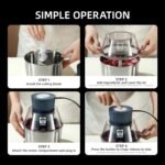 Electric Food Processor & Meat Grinder – 1.9 Qt Food Chopper with Pure Copper Motor, Dual-Layer Blades, Procesador de Alimentos Electrico - Image 6