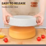 Vinino 6 Inch Silicone Round Cake Pan with Metal Reinforced Frame Set of 2, Nonstick Silicone Springform Pan for Baking Suitable for Making Layers, Cheese & Chocolate Cakes - Image 4