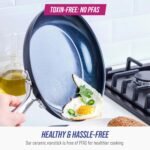 Blue Diamond Cookware Hard Anodized Ceramic Nonstick, 10 Piece Cookware Pots and Pans Set, Non-Toxic PFAS-Free, Dishwasher and Oven Safe, Durable, Even Heating, Metal Utensil Safe, Gray - Image 3