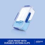 Sistema KLIP IT PLUS Leakproof Food Storage Containers 2.2 L, 1 L, 400 ml Airtight & Stackable Meal Prep Containers with Lids School Lunch Boxes & Snack Boxes 6 Count - Image 4