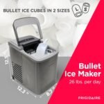 Frigidaire 26 Lbs per Day Portable Compact Maker, Ice Making Machine, Stainless, Medium - Image 3