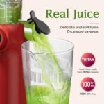 Anybear Cold Press Juicer 200W Masticating Slow Juicer 4.3" Large Feed Chute Fit Whole Fruits Vegetables | Upgraded Auger | Tritan Material | BPA Free | Juice Recipes (Red) - Image 6