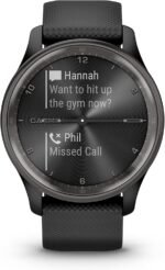 Garmin vívomove Trend, Stylish Hybrid Smartwatch, Long-Lasting Battery Life, Dynamic Watch Hands and Touchscreen Display, Black - Image 3
