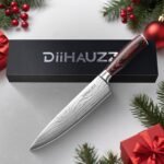 8 Inch Chef Knife, Ultra Sharp Kitchen Knife in High Carbon Stainless Steel for Professional and Home Chefs with Ergonomic Handle, Forged Chefs Knife with Sheath and Gift Box - Image 6