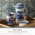Spode Blue Italian French Press | 28-Ounce Capacity | Espresso, Coffee, and Tea Maker | Porcelain Cafetiere | Stainless Steel Plunger | Dishwasher Safe (Blue/White) - Image 3
