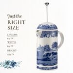 Spode Blue Italian French Press | 28-Ounce Capacity | Espresso, Coffee, and Tea Maker | Porcelain Cafetiere | Stainless Steel Plunger | Dishwasher Safe (Blue/White) - Image 5