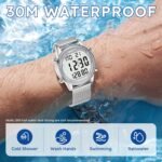 Men's Pedometer Watch with Stainless Steel Bracelet,Step Counter Watch No App, No Charging Needed for Ourdoor Walking, Calorie, Distance, Alarm, Countdown Timer Watch TU-2306B TIMEURE - Image 4