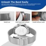 Men's Pedometer Watch with Stainless Steel Bracelet,Step Counter Watch No App, No Charging Needed for Ourdoor Walking, Calorie, Distance, Alarm, Countdown Timer Watch TU-2306B TIMEURE - Image 6