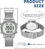 Men's Pedometer Watch with Stainless Steel Bracelet,Step Counter Watch No App, No Charging Needed for Ourdoor Walking, Calorie, Distance, Alarm, Countdown Timer Watch TU-2306B TIMEURE - Image 7