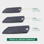 Freshware Plastic Cutting Boards for Kitchen, Cutting Board Set of 3, Juice Grooves with Easy Grip Handle, BPA-Free, Dishwasher Safe, Black Marble - Image 5