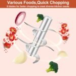 450ML (1.8 Cup) Electric Garlic Chopper, Mini Portable Food Processor, Garlic Grinder Masher for Onion, Ginger, Chili, Fruit, Vegetable, Meat - Image 3