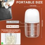 450ML (1.8 Cup) Electric Garlic Chopper, Mini Portable Food Processor, Garlic Grinder Masher for Onion, Ginger, Chili, Fruit, Vegetable, Meat - Image 4