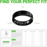 Smart Ring - Free SpO2 Sleep Tracker | No Subscription | IP68 Waterproof Fitness Tracker | 24/7 Activity Monitor | Step Counter & Tracking | Sleep & Workout Accessory Black 11 - Image 3