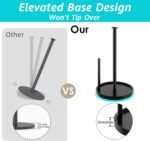 Paper Towel Holder Countertop, Standing Paper Roll Holder with Anti Slip Weighted Base, Stainless Steel Freestanding Paper Towel Holder for Kitchen, Black - Image 3